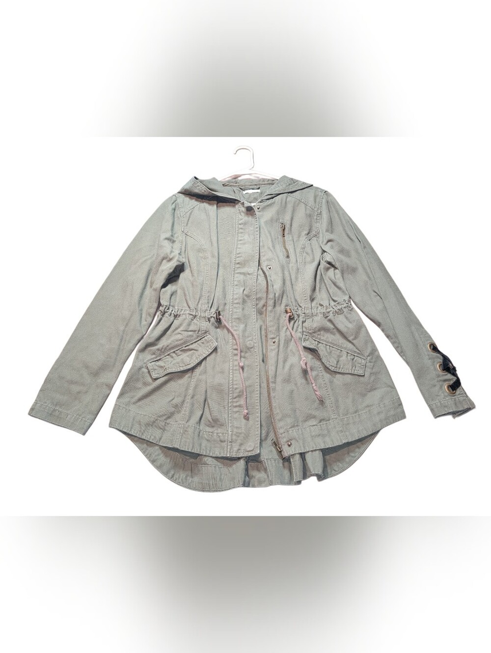 Maurices Hooded Utility Jacket in Light Sage